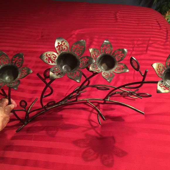 Vintage Wrought Iron Candelabra - Picture 2 of 4